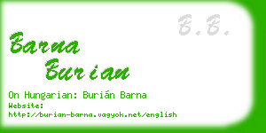 barna burian business card